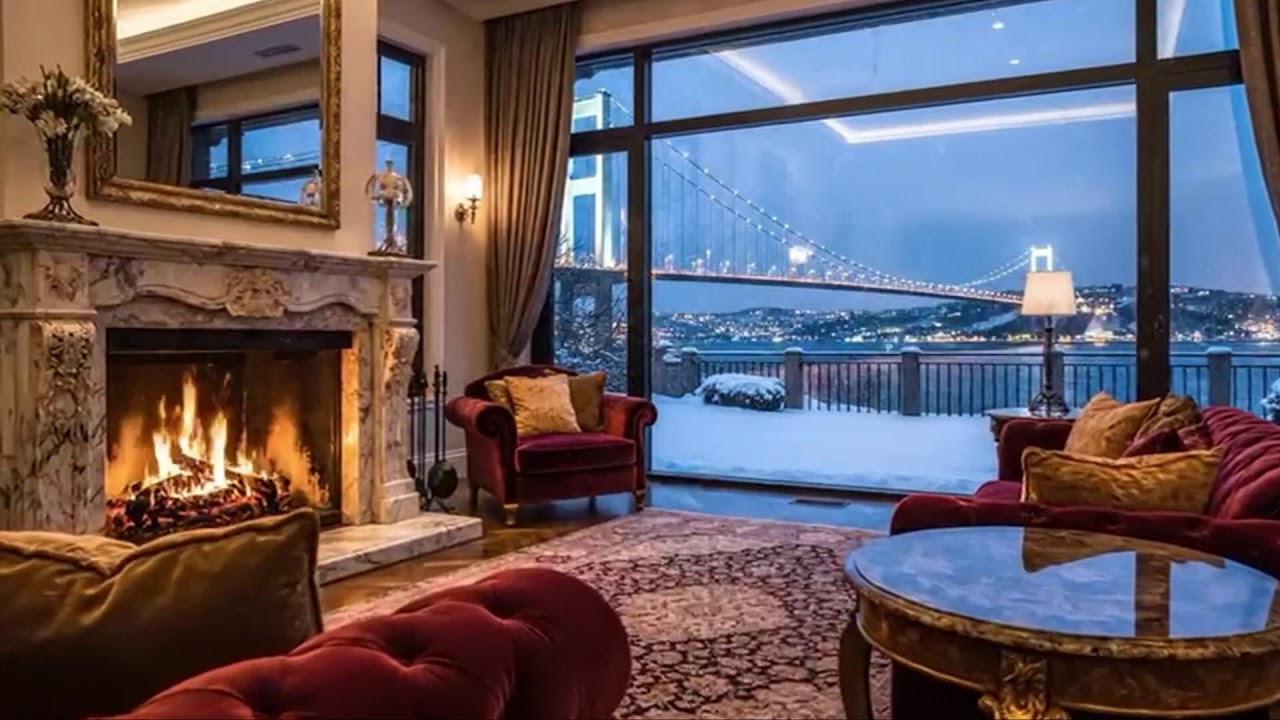 Lüks Ev Girişinde Ateş Başında Yağmur Keyfi 🌧️🔥 Luxury Fireside Ambience