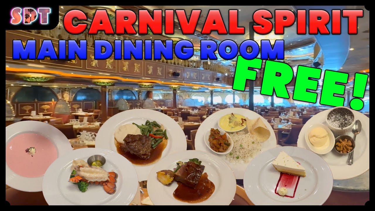 Carnival Spirit Main Dining Room Menus & Food Tour | Cruise Dining Experience