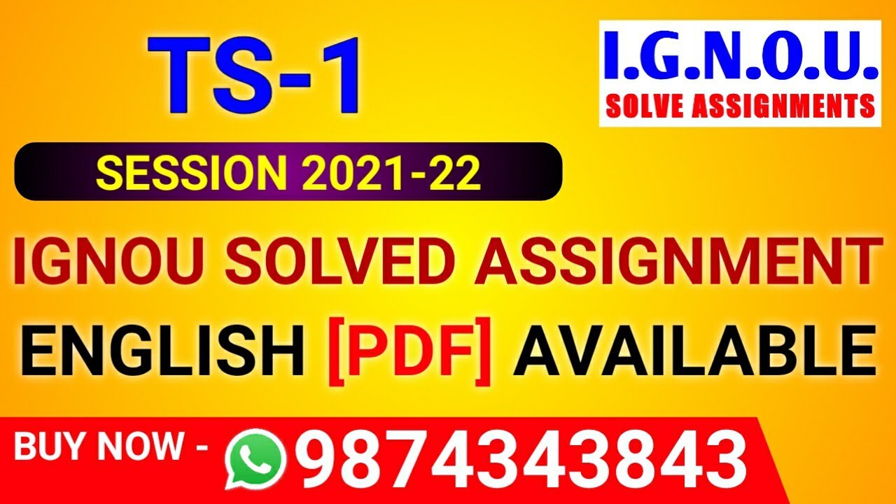 TS 1 Solved Assignment 2021-22 in English, TS-1 Solved Assignment 2022, TS 1 Assignment