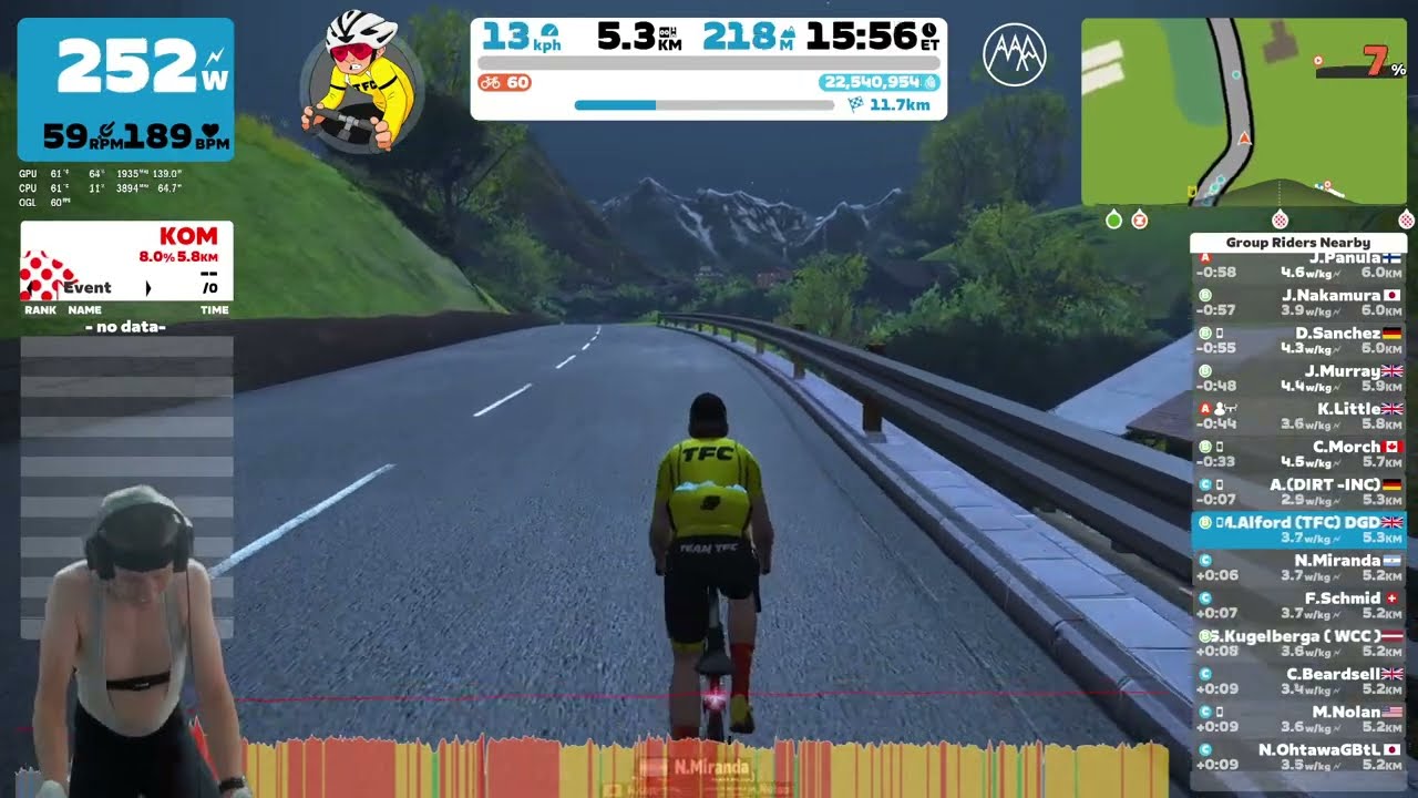 LIVE Zwift Hill Climb with a Cold - Can I keep my top 10 on GC?