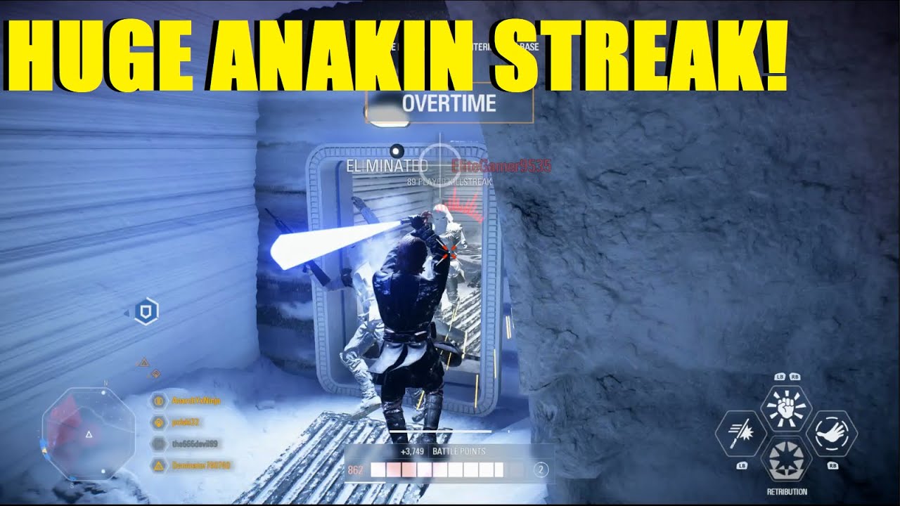 Star Wars Battlefront 2 - Huge Anakin Skywalker killstreak! | Why you no push :(