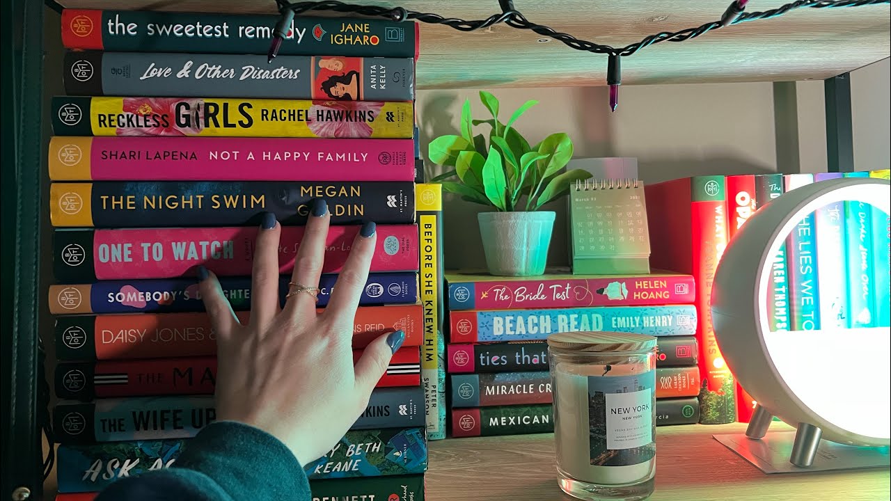 ASMR bookshelf tour and book tapping 📚 (lofi)