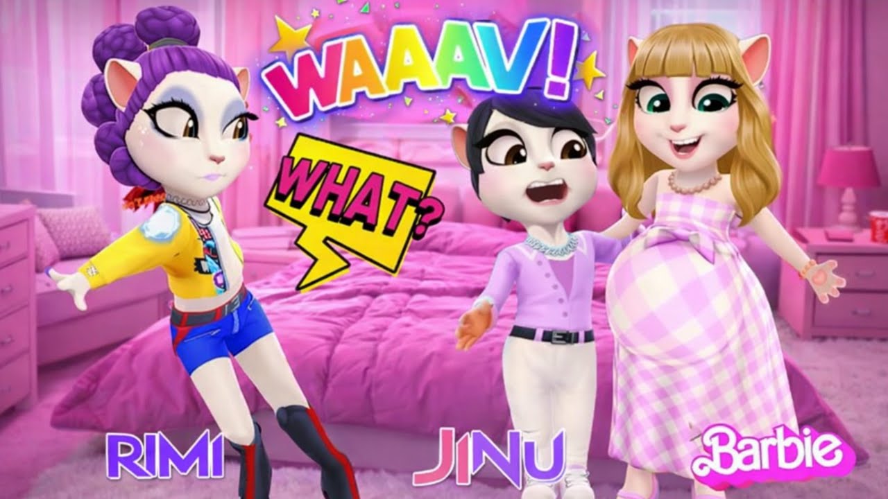 My Talking Angela’m 2 😻 || Pregnant Barbie with Jinu MVs Rumi | New Update 😘💋 || Cosplay.