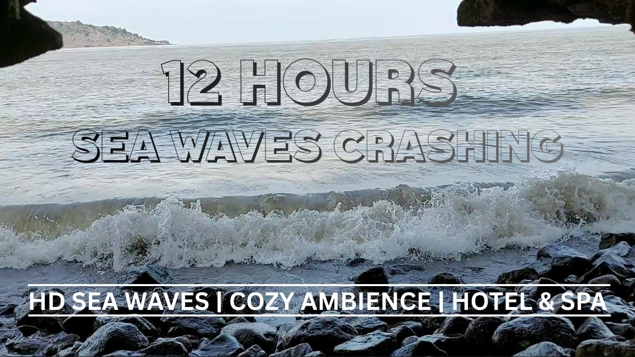 12 Hours of Sea Waves Crashing on Rocks 🌊 Natural Ocean Sound for Hotel TV & Wall Display 