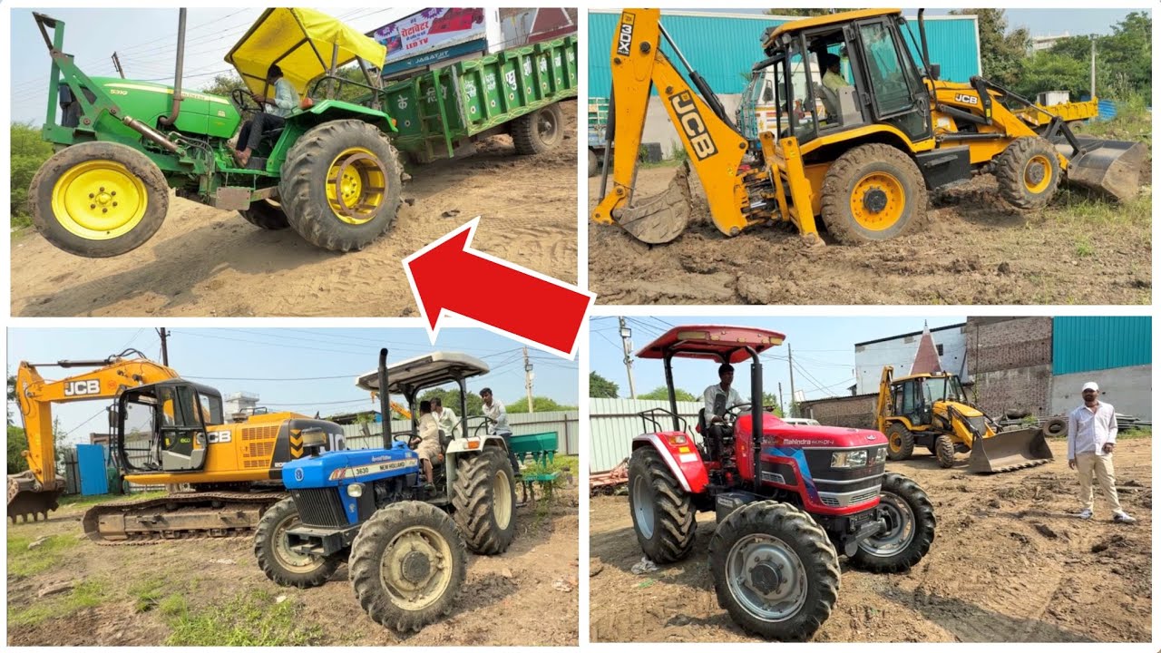 JCB 205 Excavator | JCB 3dx Cleaning Ground | New Holland 3630 Turbo | John Deere 5310 Overloaded 