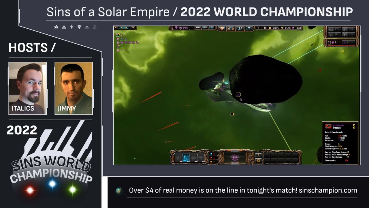[VOD] Sins of a Solar Empire World Championship 2022 Final / Hueful Nomads vs. Yok Order Zealots