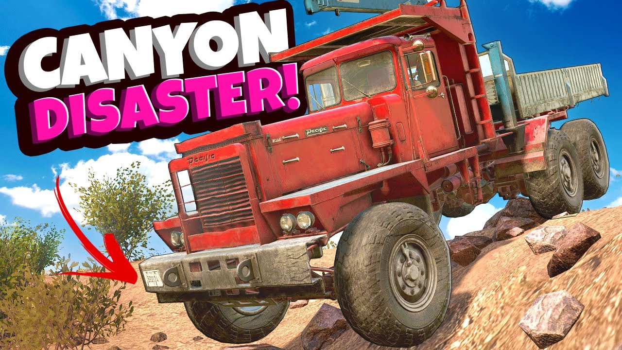 We Lost Our Trucks in a MASSIVE Canyon in Snowrunner Multiplayer Mods!