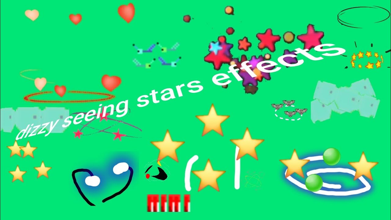 Dizzy seeing stars effects green screen