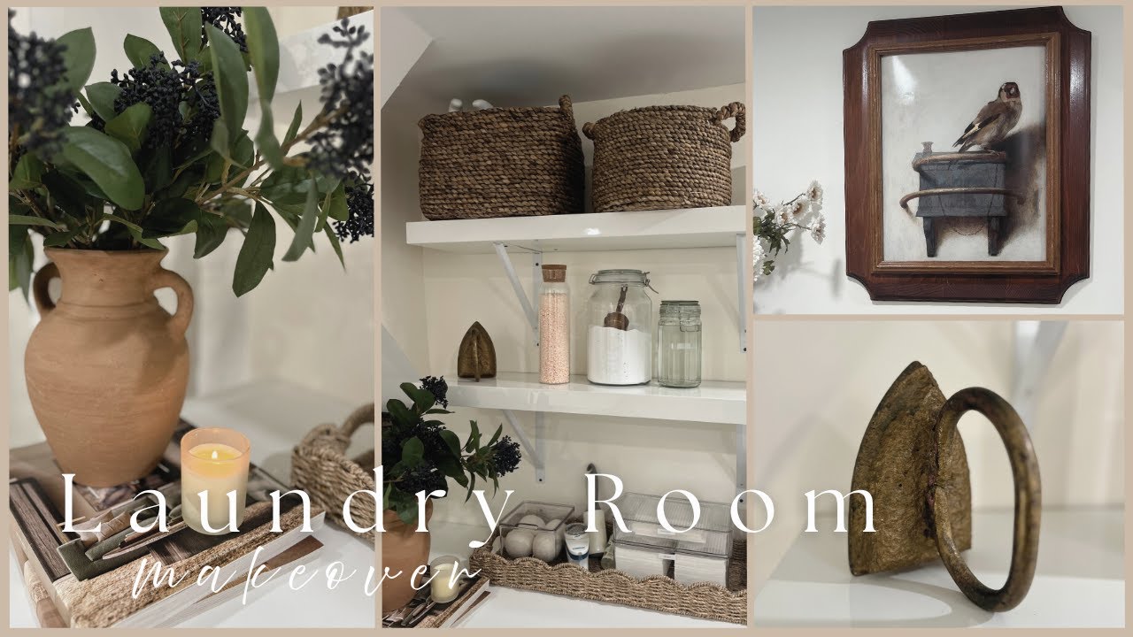Laundry Room Makeover | Budget Friendly Decor Styling + Cleaning Tips | Vintage Inspired