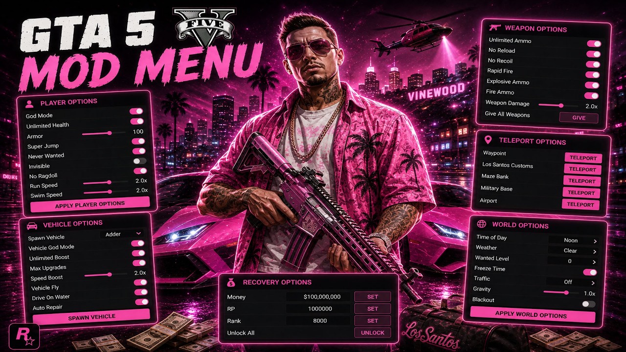 [NEW] GTA 5 Mod Menu PC 2026 / Free Kiddions Cheat, Money Hack & Online Mods (WORKING)