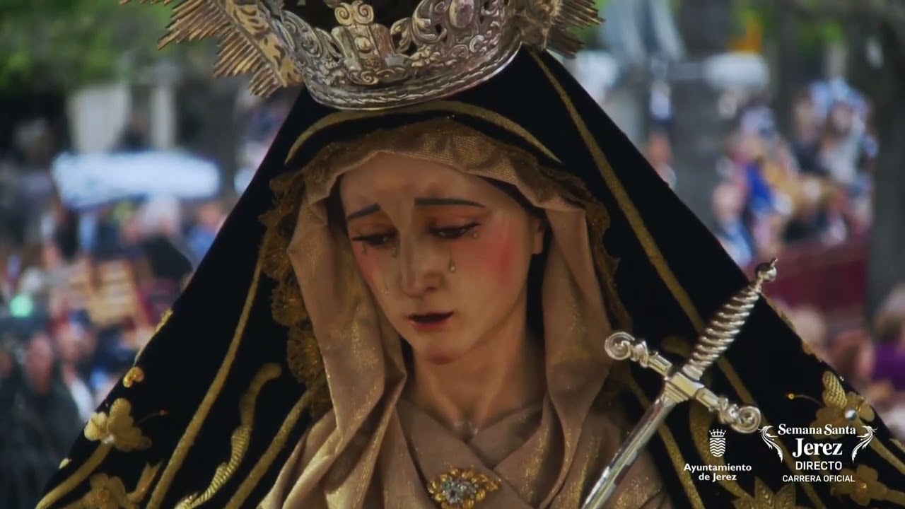 Virgen de las Lágrimas por Carrera Oficial Jueves Santo 2023 Jerez