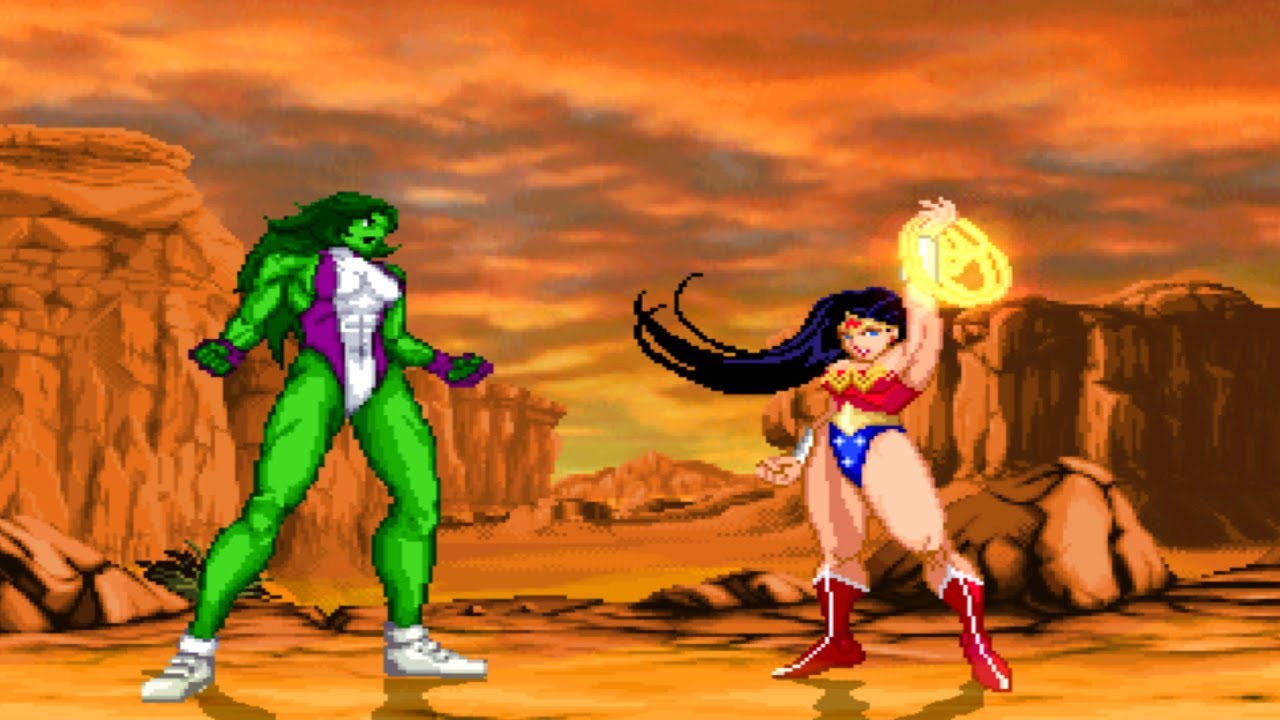 Wonder Woman vs She Hulk SUPER EPIC FIGHT🔥DC Comics vs Marvel Mugen Battle Tribute