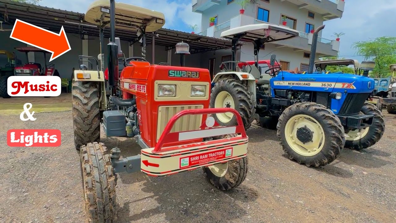 Swaraj 855 Fe में  New Music System और LED Light लगा दी आज New Holland 3630 aur Mahindra Arjun  605