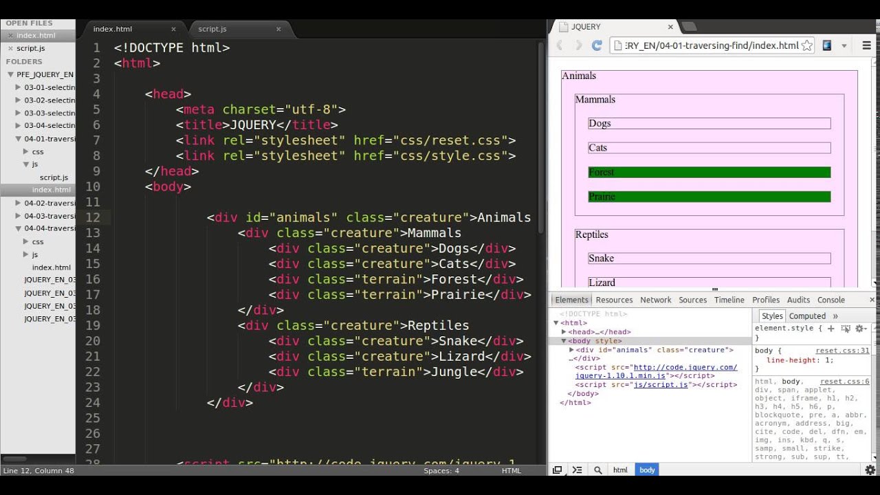 jQuery Traversing and Finding Elements