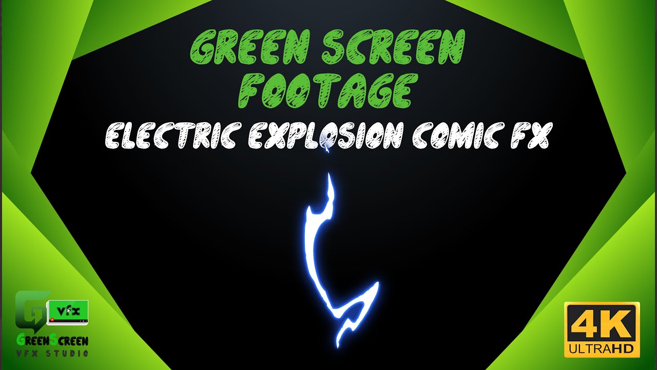 Electric explosion comic fx green screen footage | 4K footages | GreenScreen Vfx