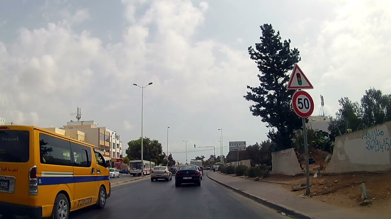 Driving in Tunisia جولة في تونس :  - Hammamet nord  حمّامات