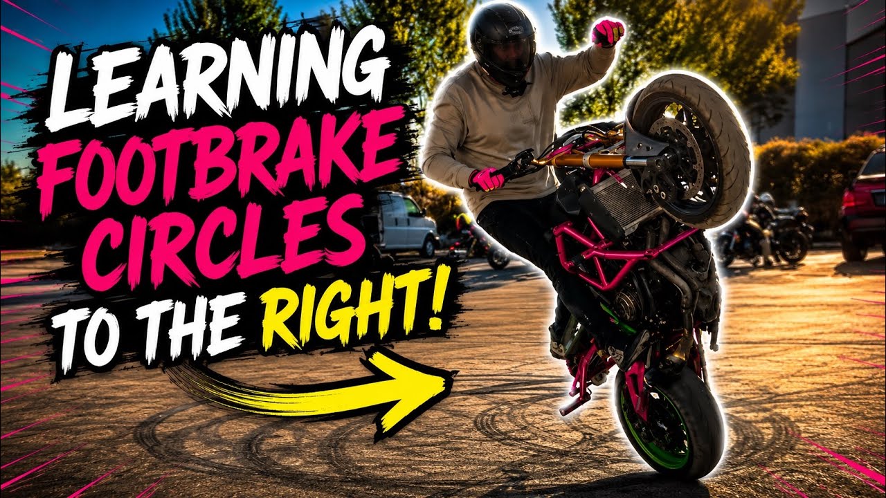 Изучаем круги с ножным тормозом вправо (наконец-то освоился!) #тренд #motovlog #fyp