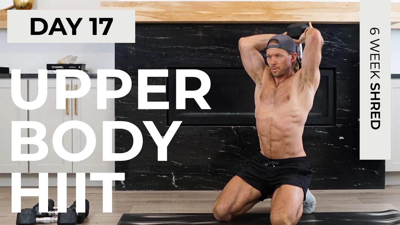 Day 17: 30 Min UPPER BODY HIIT Dumbbell Workout at Home // 6WS1