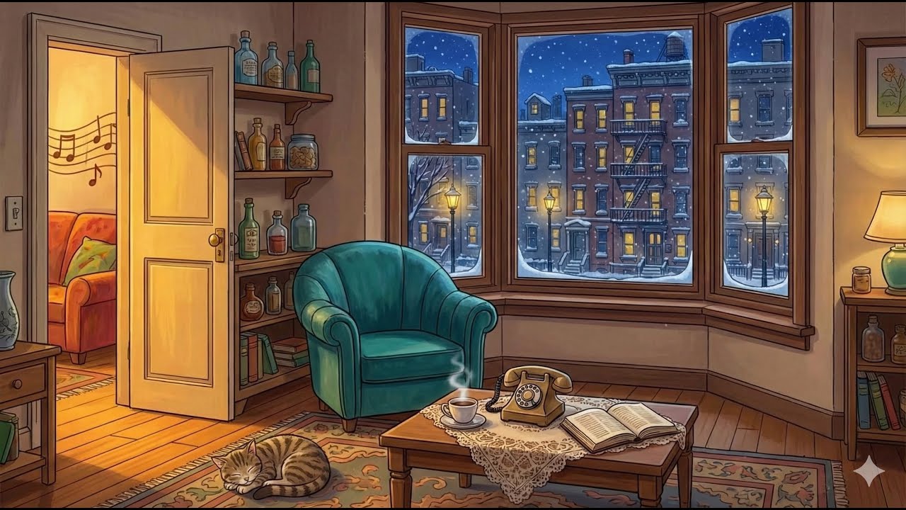 Midnight in a New York Apartment ❄️ Vintage Jazz for Late Night Reading