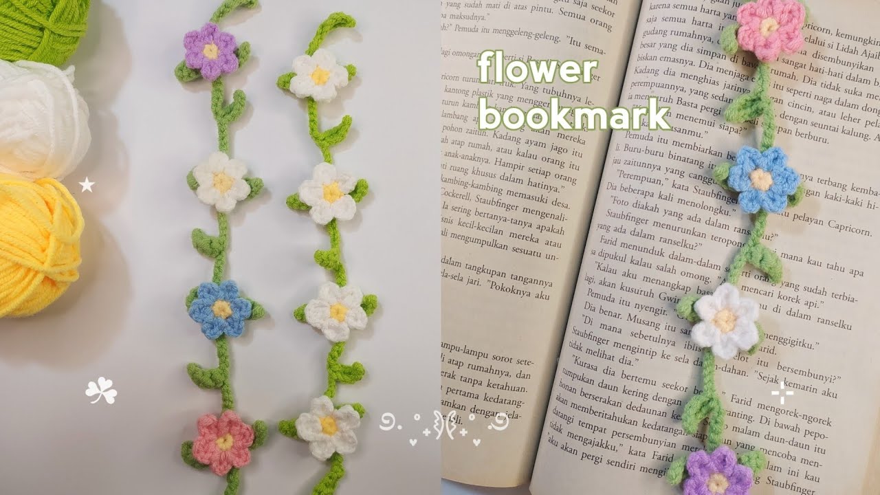 Simple Aesthetic Crochet Flower Bookmark | Easy Beginner Tutorial🌼