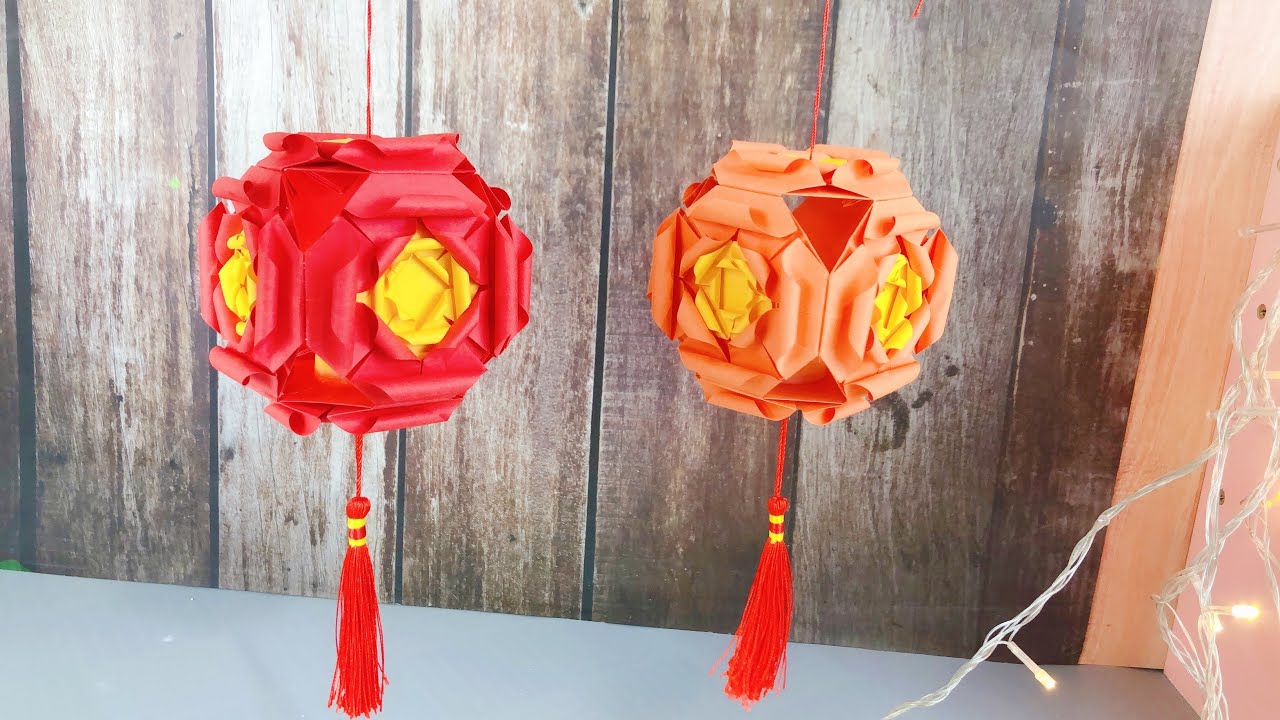 DIY折纸，新年灯笼手工教程