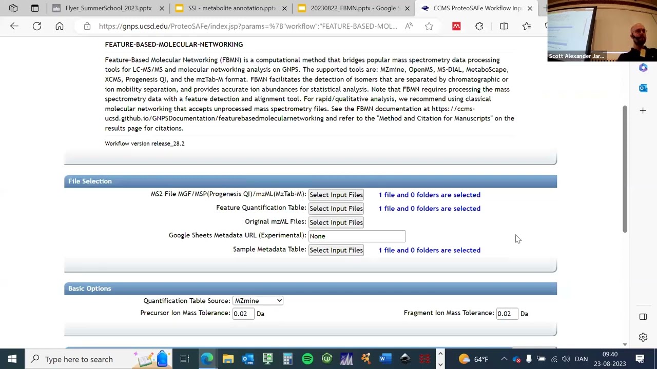 NTMSS2023 Day3 S2   Feature based Molecular Networking in GNPS I