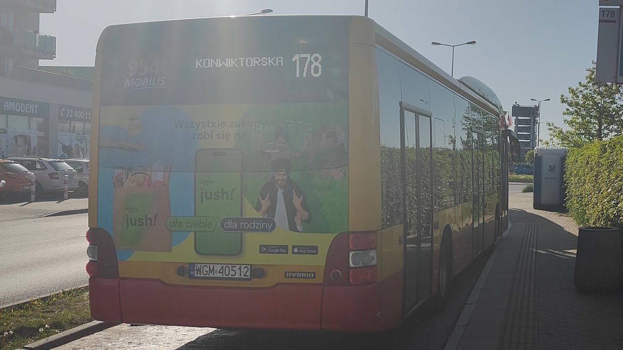 Linia 178 ( Trasa Zmieniona/Kurs Skrócony ) - MAN Lion's City Hybrid #9541 ( Mobilis )