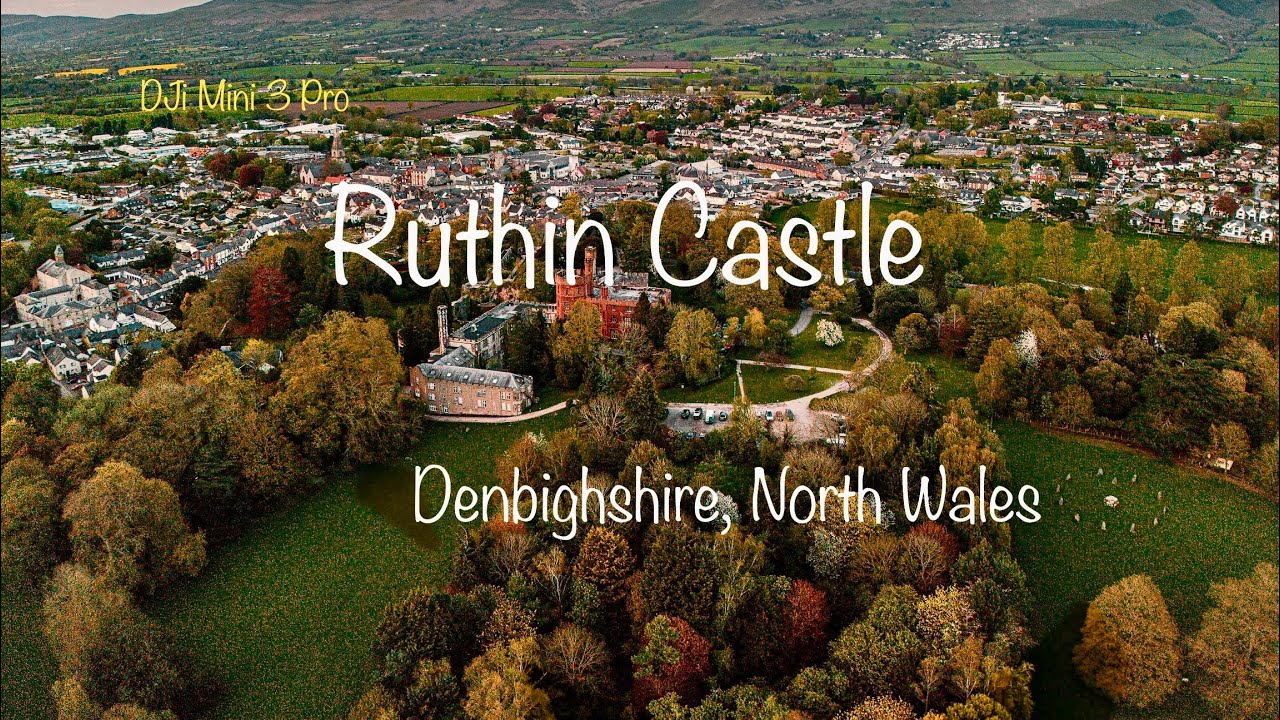 Ruthin Castle, Wales, DJi Mini 3 pro, 4K