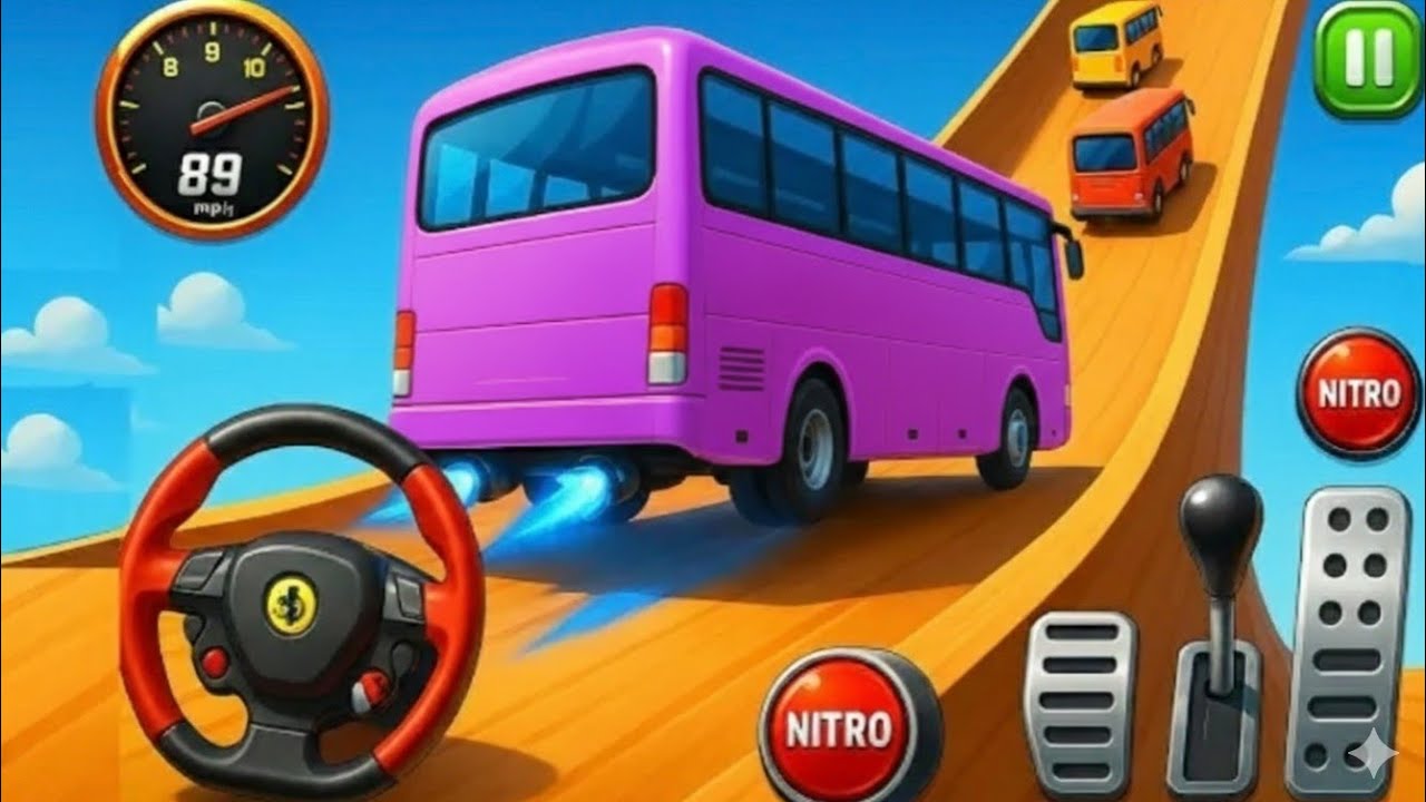 Безумные гонки на автобусах с мега-трамплинами 2026 🚍🔥 Экстремальные невозможные трассы | Геймпле...