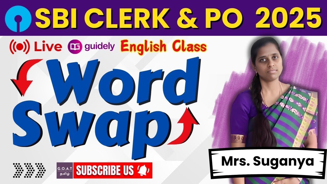 How to attempt word Swap in seconds? | SBI IBPS | ENGLISH banking | By suganya Mam