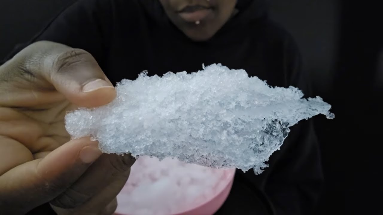 THIN CRUNCHY FROST | ICE CHIPS | AND FROST FROM MINI FREEZER | FREEZER TO TABLE | #asmr #mukbang