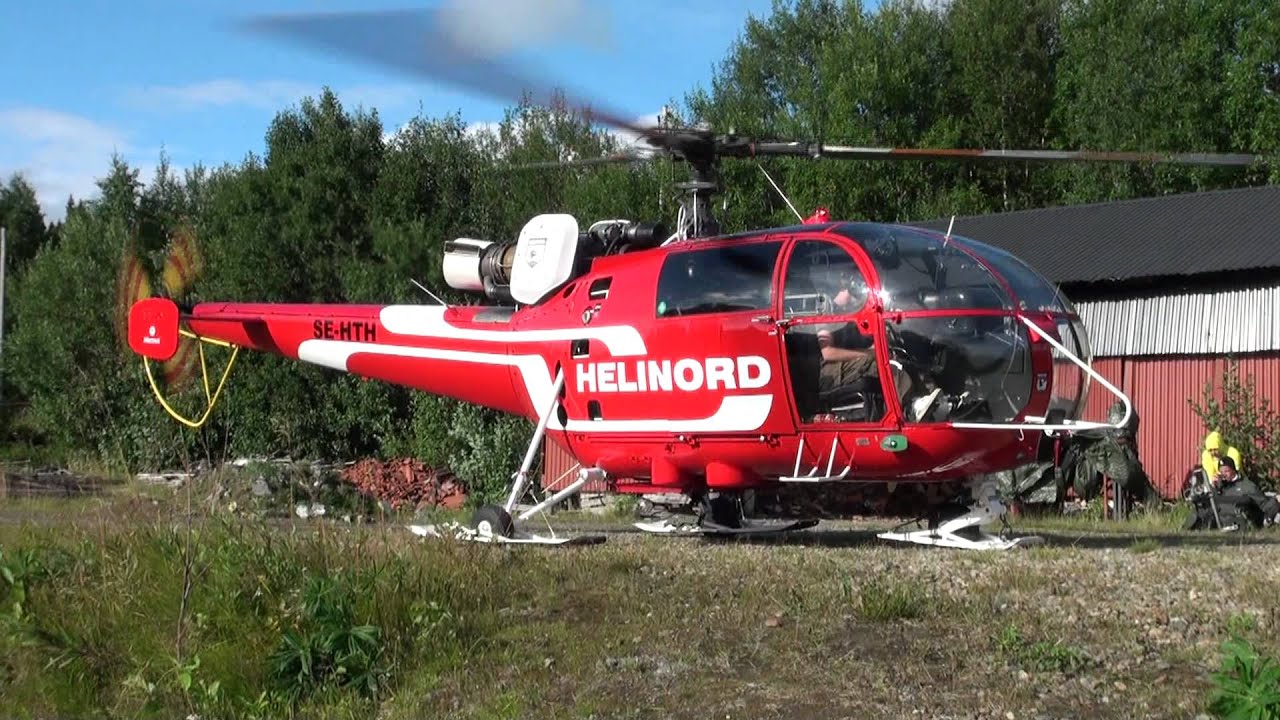 HELINORD HELIKOPTERSERVICE GÄDDEDE eurocopter alouette III take off