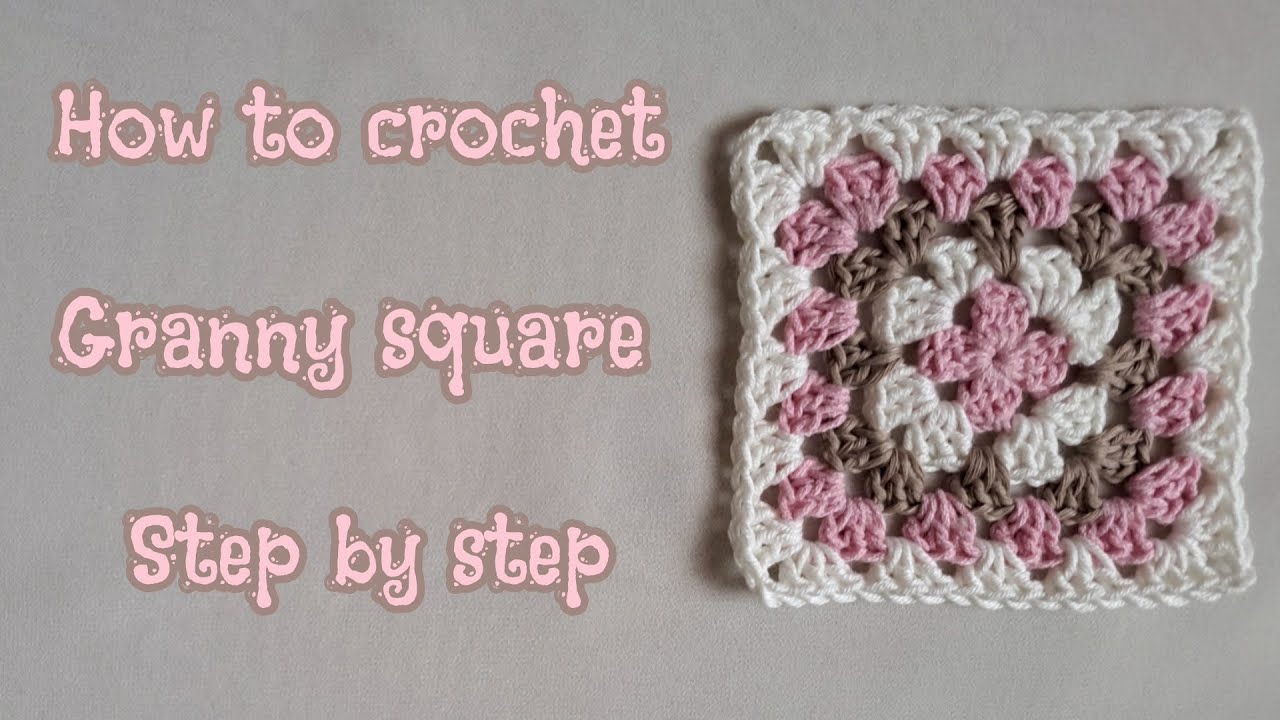 How to crochet granny square step by step #crochet,#granny,#beginners,#tutorial,مربع جراني للمبتدئين