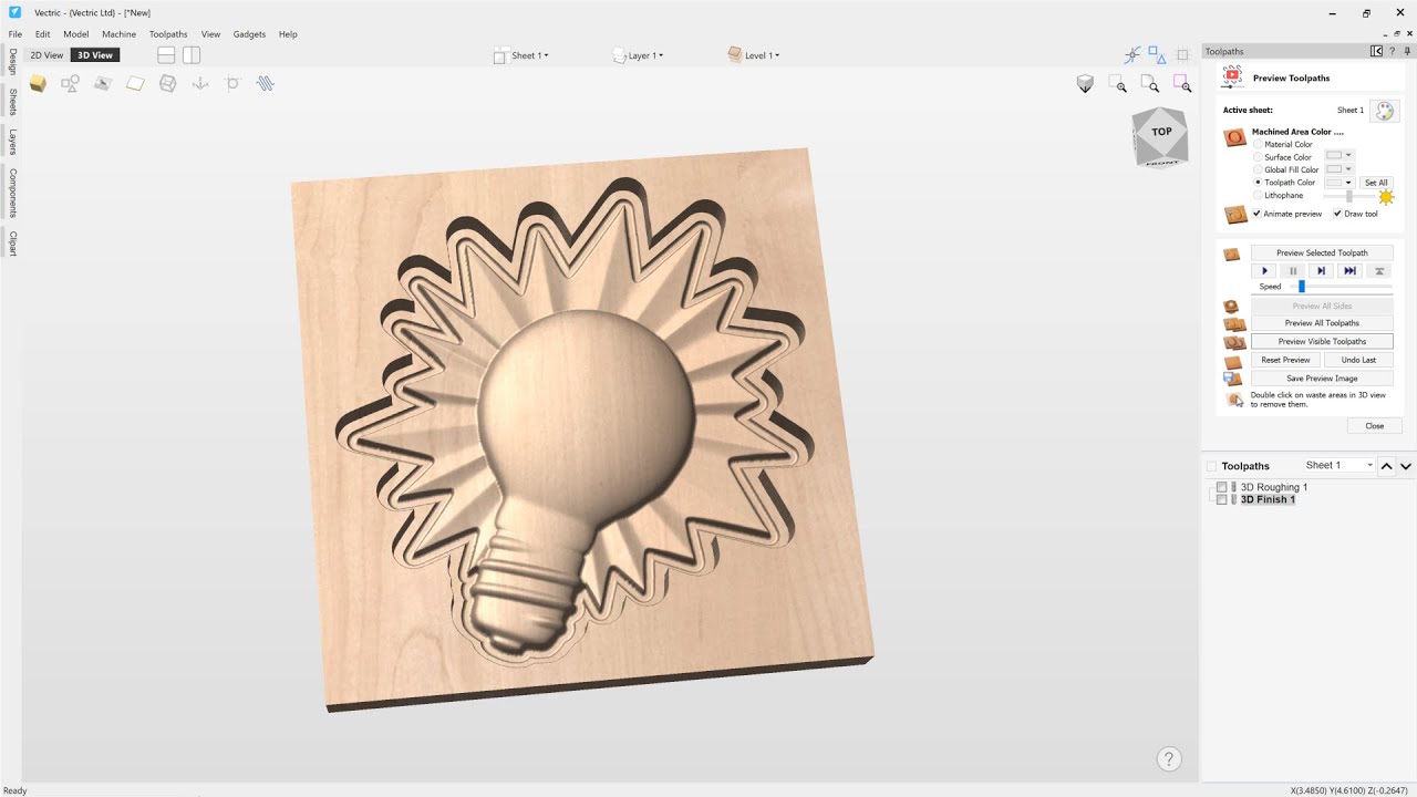How to use the 3D Finishing Toolpath | 3D Toolpaths | V12.5 Tutorials