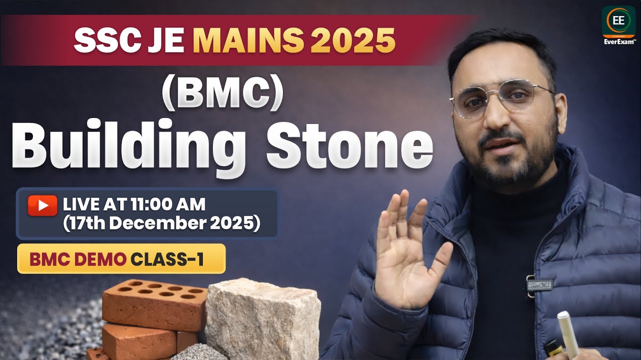 SSC JE MAINS 2025 | (BMC) Building Stone | Demo Class-1 by Avnish Sir | EverExam
