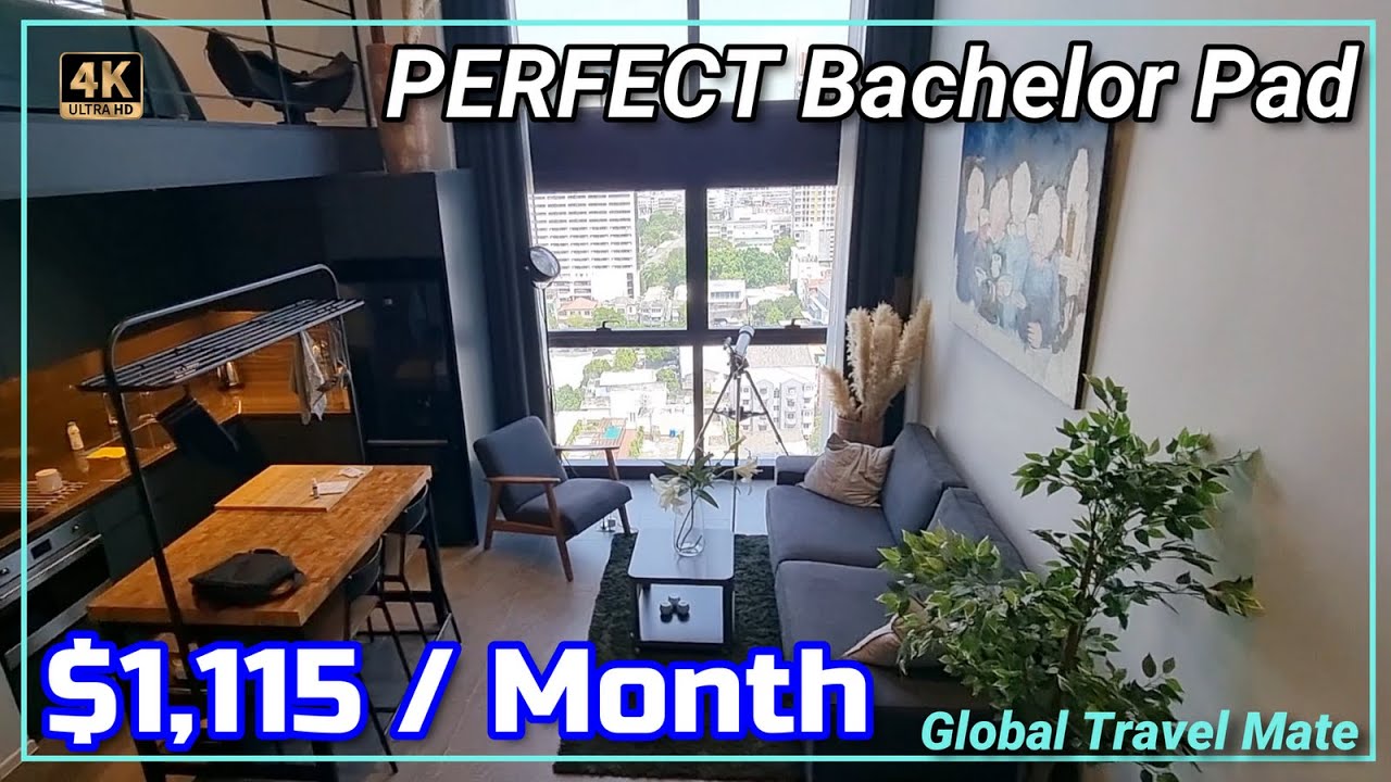 $1115 Bangkok Condo Tour BrandNEW Bachelor Pad - Cost of Living Bangkok 2022