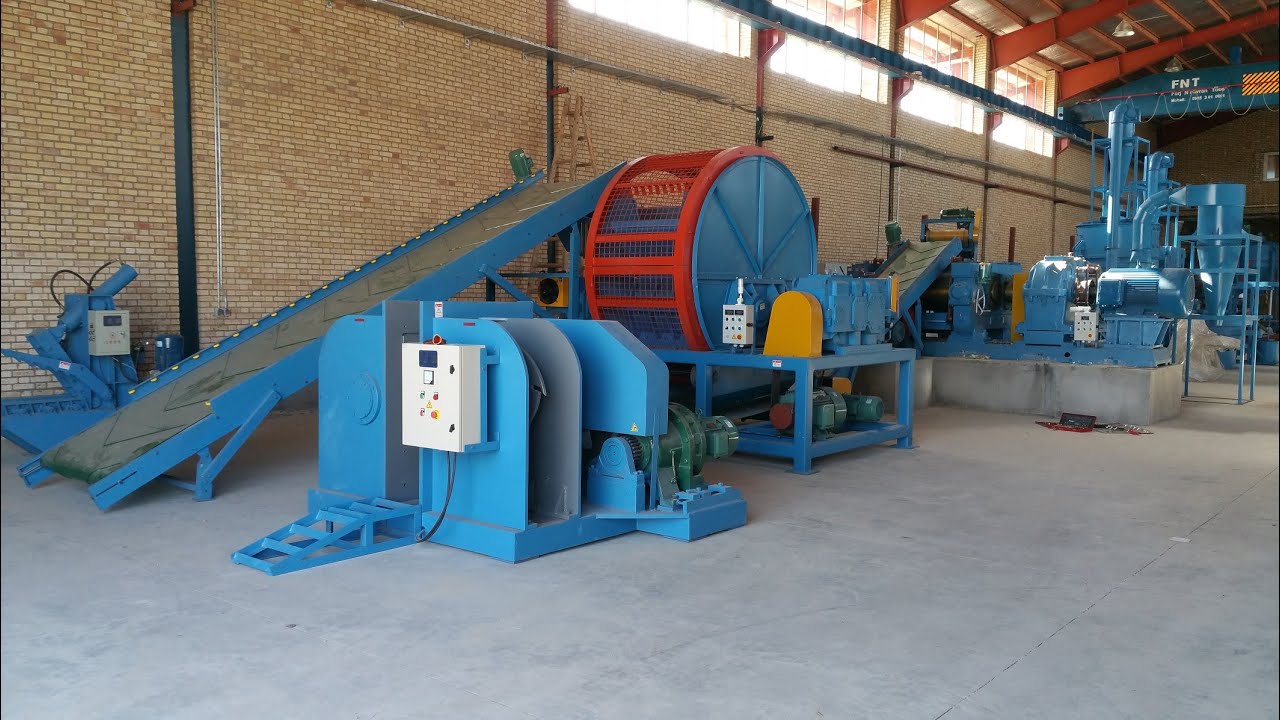 Complete Tire recycling rubber powder plant PLC