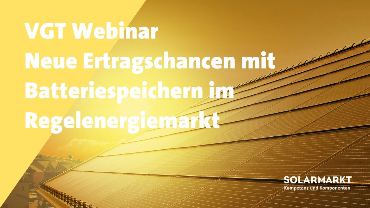 Webinar - Neue Ertragschancen mit Batteriespeichern im Regelenergiemarkt | September 2025