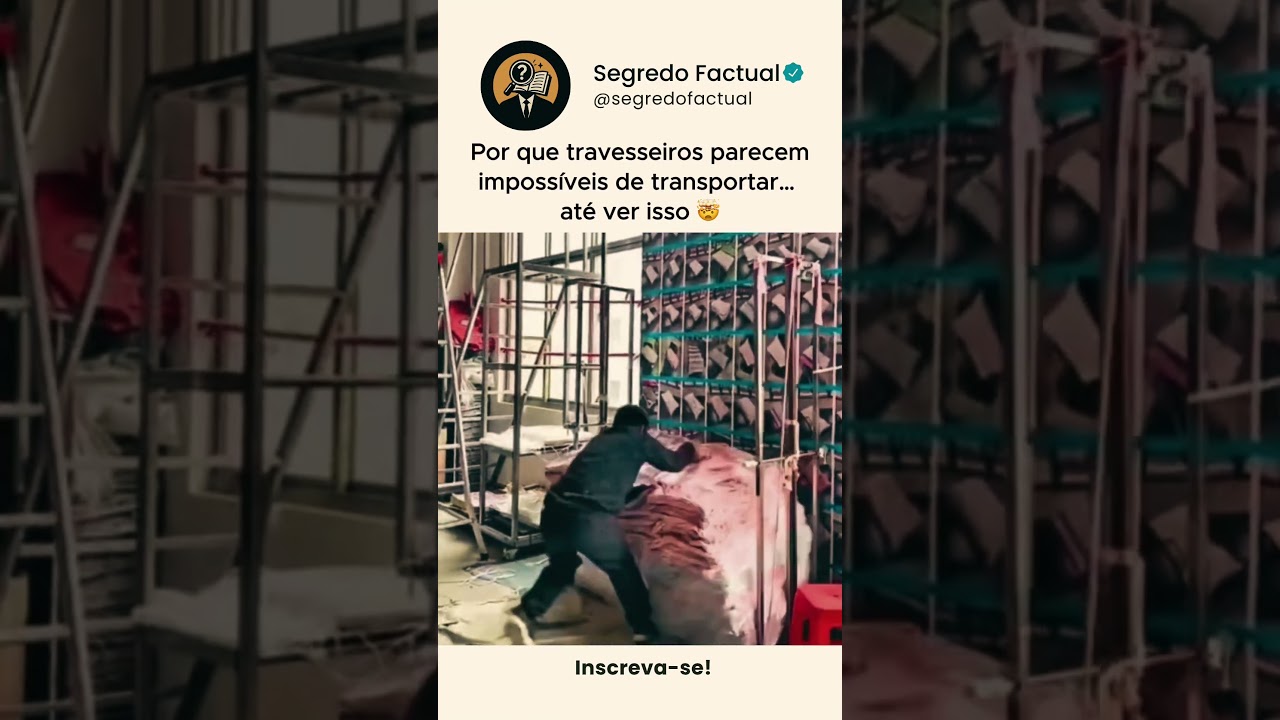 Por que travesseiros parecem imposs&iacute;veis de transportar&hellip; at&eacute; ver isso 🤯