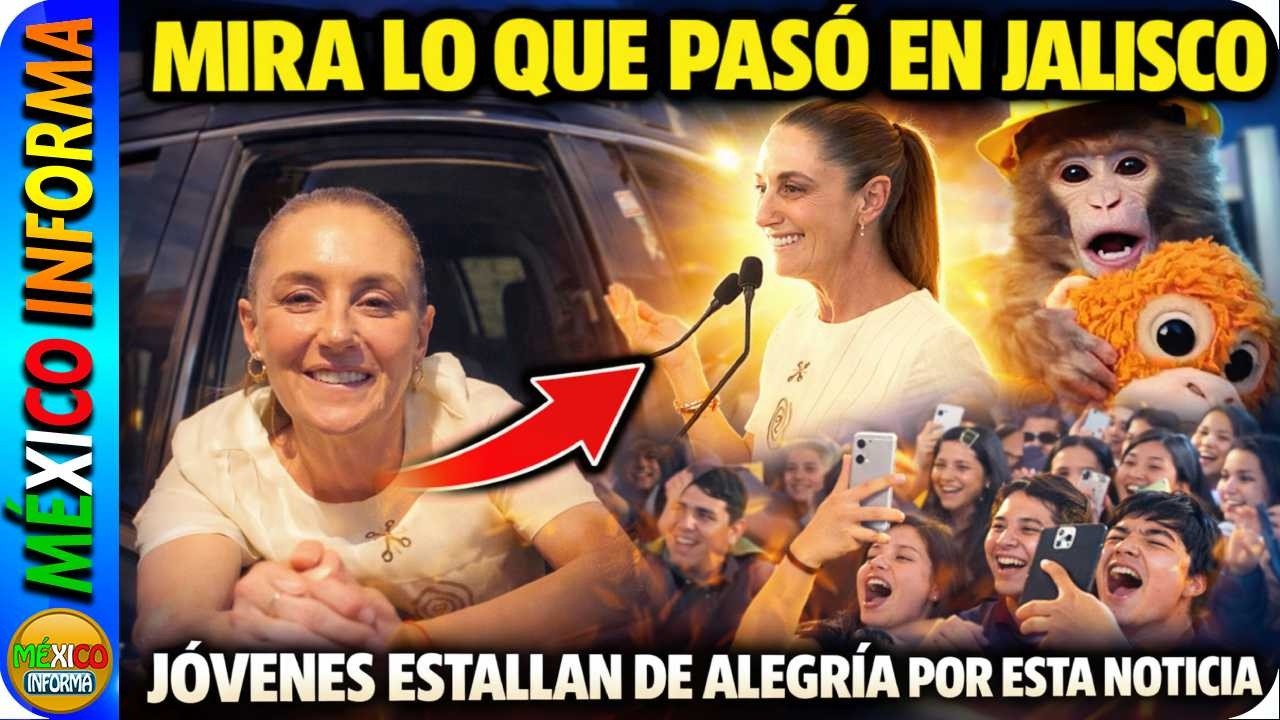 MIRA LO QUE PASÓ EN JALISCO. LOS JÓVENES ESTABAN FELICES CON LA PRESIDENTA. HIZO EL SIX, SEVEN.