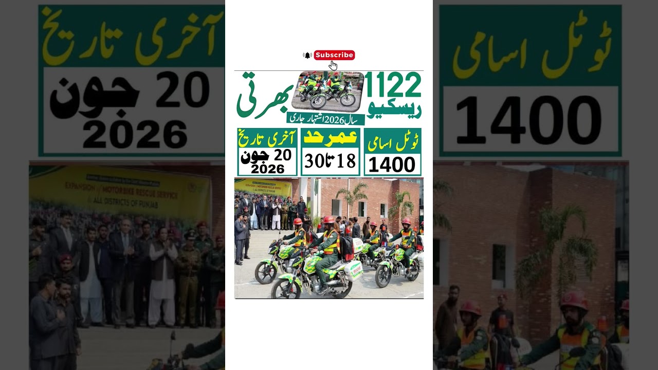 Rescue 1122 jobs 2026, Punjab Emergency Service recruitment, Rescue 1122 internship 2026,
