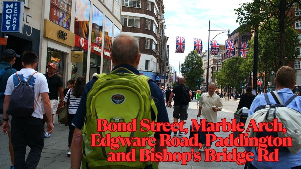 London Bond Street, Marble Arch, Edgware Road, Paddington LONDON 4K Walking Video