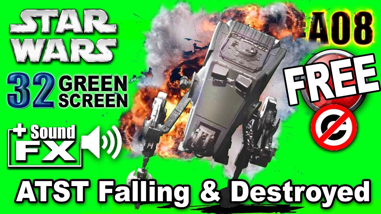 ATST under attack  destroyed Star Wars Green Screen 3D
