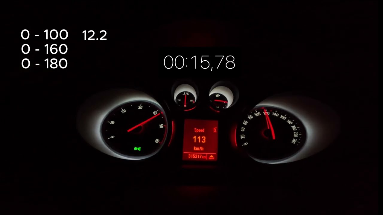 Opel Astra J 1.7 CDTI 110 hp 0 - 100 + top speed acceleration on Autobahn