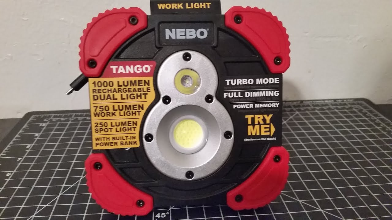 Nebo Tango 750 lumen Work light 250 lumen Spotlight and Power Bank