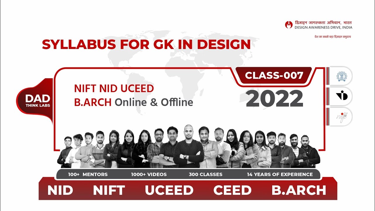 Important Topics for NIFT NID UCEED 2021-22 | Syllabus for General Knowledge in Design Class 007