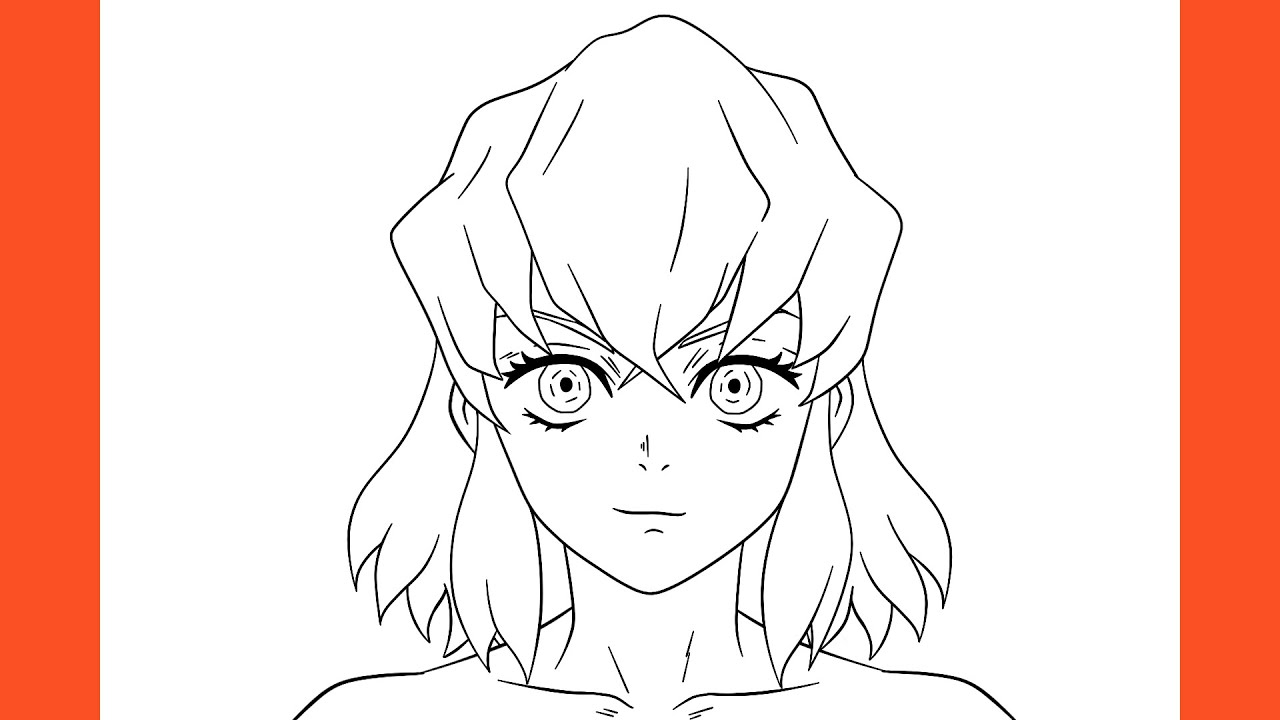 как рисовать Inosuke Hashibira (Demon Slayer, No Mask)
