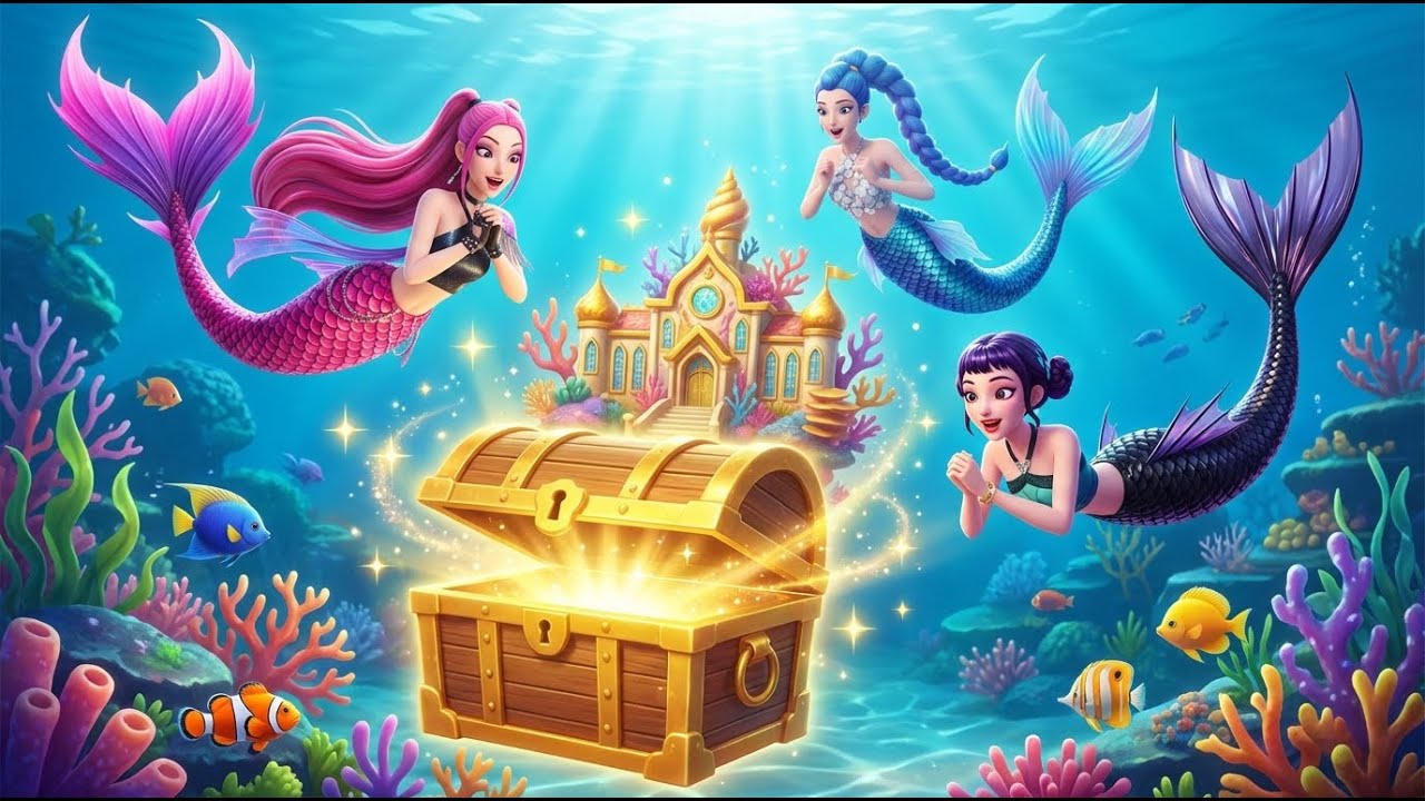 Mermaid Sisters Transform Cursed Treasure Into Ocean School  3D Animation Story