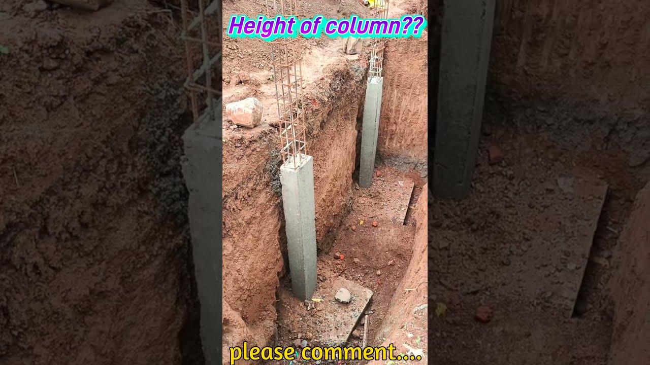 what is the foundation column height? #column || depth of foundation column #height #footing