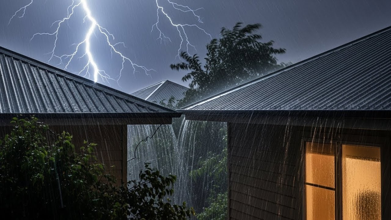 Heavy Rain & Rolling Thunder for Deep Sleep & Full Night Relaxation #36